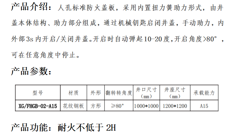 人孔标准防火盖板-新光智能