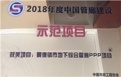 景德镇市地下综合管廊荣获2018年度中国管廊建设示范项目
